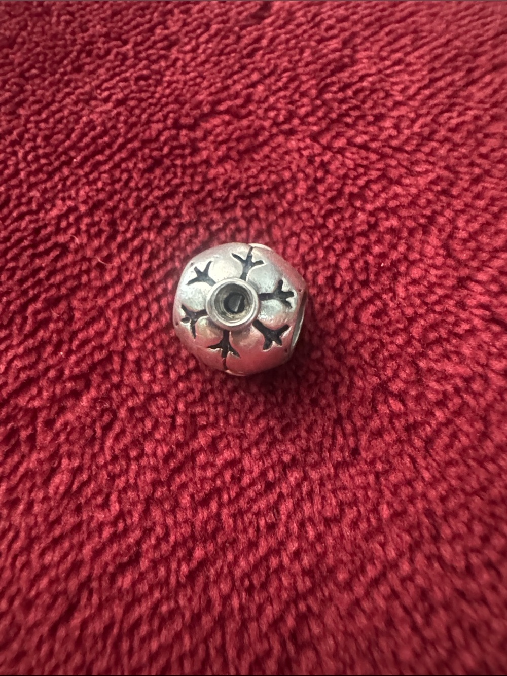 Pandora Engraved Snowflake Blue CZ Charm - Picture 3 of 3